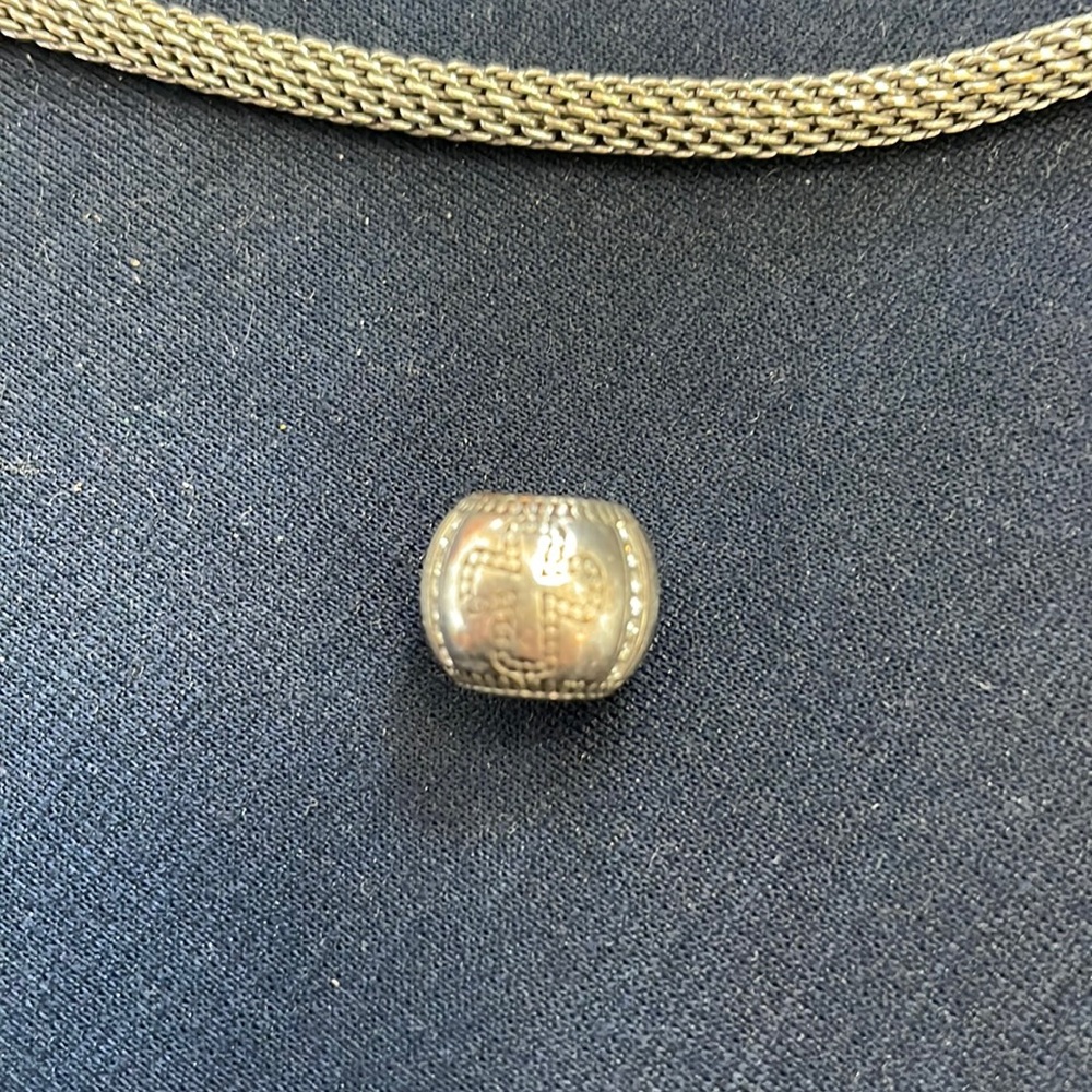 Brighton engraved cross charm with rhinestones